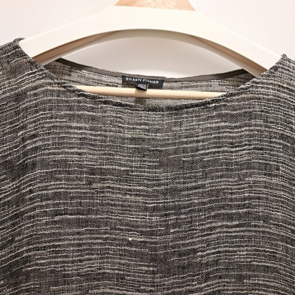 Eileen Fisher Linen Gauze Strata Top Size L - Picture 3 of 7